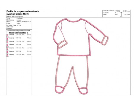 Instant download machine embroidery pajamas