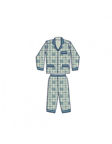 Motif de broderie machine pyjama 2 pièces