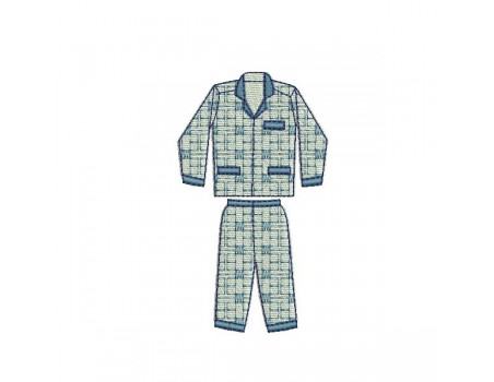 Motif de broderie machine pyjama 2 pièces