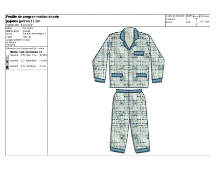 Instant download machine embroidery pajamas