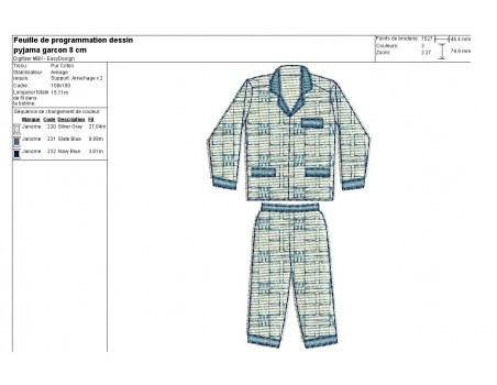 Instant download machine embroidery pajamas