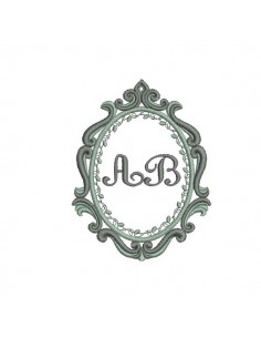 Motif de broderie machine cadre amandine appliqué