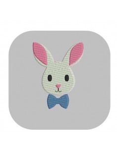 Motif de broderie tête de lapin