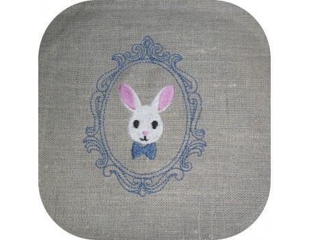 Motif de broderie tête de lapin