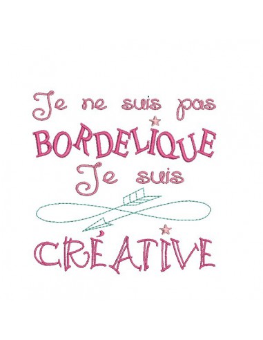 Motif de broderie machine texte humour créative