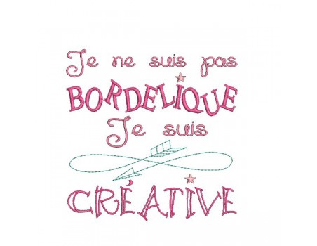 Motif de broderie machine texte humour créative