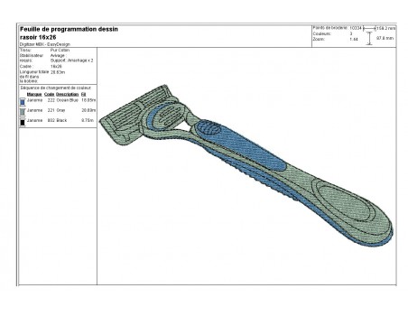Motif de broderie machine Rasoir