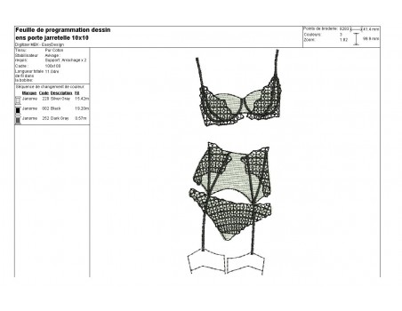 Instant download machine embroidery design applique lingerie set bra and panty