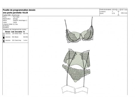 Instant download machine embroidery design applique lingerie set bra and panty