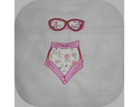 Motif de broderie machine  ensemble lingerie appliqué