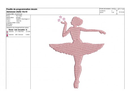 Motif de broderie machine silhouette danseuse