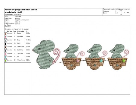 Instant download machine embroidery Mouse in a plane