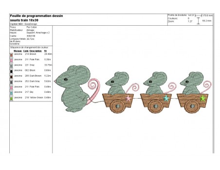 Instant download machine embroidery Mouse in a plane