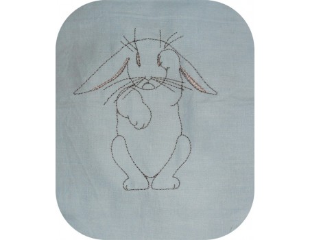 Motif de broderie machine lapin redwork