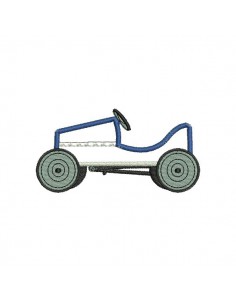 Instant download machine embroidery applique Pedal car