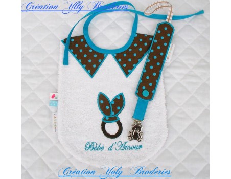 machine embroidery design  Bib collar polo  ITH