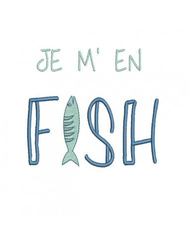 Motif de broderie machine texte humour sardine