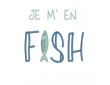 Motif de broderie machine texte humour sardine