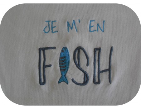 Motif de broderie machine texte humour sardine