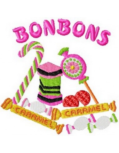 Motif de broderie machine bonbons 