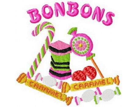 Motif de broderie machine bonbons 