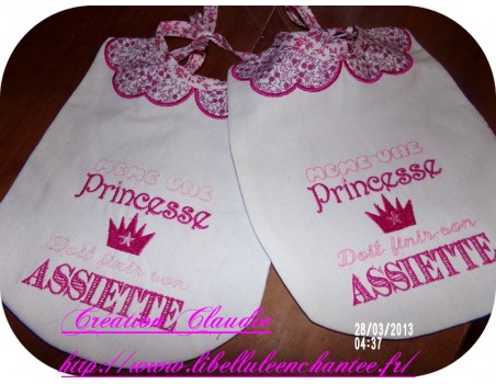 Instant download machine embroidery Princess at table