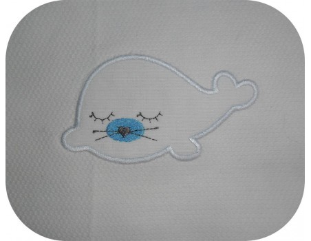 Motif de broderie machine bébé phoque appliqué