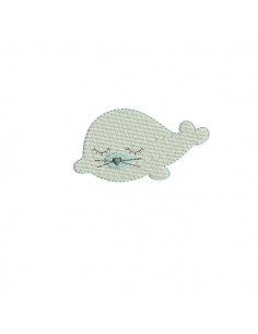 Instant download machine embroidery applique baby seal