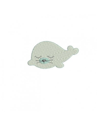 Instant download machine embroidery applique baby seal