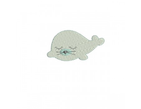 Instant download machine embroidery applique baby seal