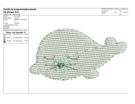 Motif de broderie machine bébé phoque