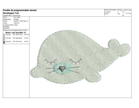 Motif de broderie machine bébé phoque