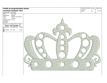 Instant download machine embroidery crown