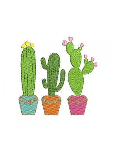 Motif de broderie machine cactus