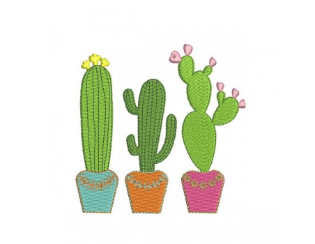 Motif de broderie machine cactus