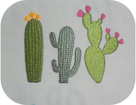 Motif de broderie machine cactus