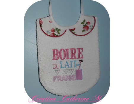 Motif de broderie machine boire du lait fraise