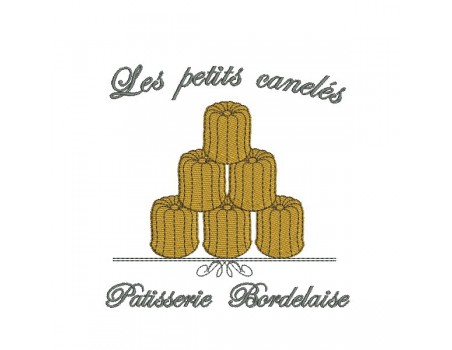 Motif de broderie les petits cannelés de Bordeaux