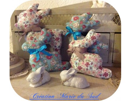 Motif de broderie machine lapin doudou ITH