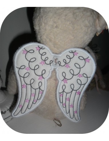 Instant download machine embroidery design angel wings applied