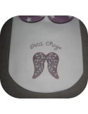 Motif de broderie machine  ailes d\'ange étoiles