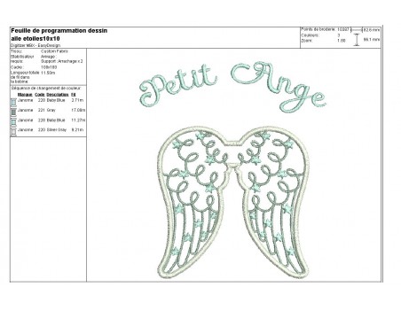 Instant download machine embroidery design angel wings ITH