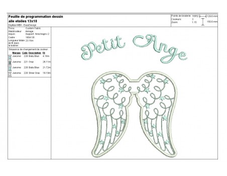 Instant download machine embroidery design angel wings ITH