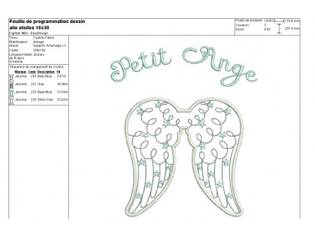 Instant download machine embroidery design angel wings ITH