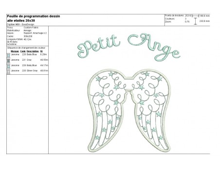Instant download machine embroidery design angel wings ITH