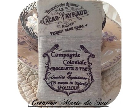 Motif de broderie machine chocolatier