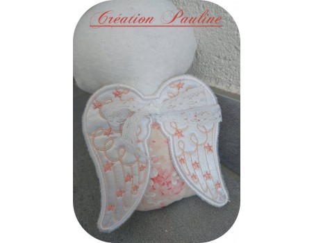 Motif de broderie machine  ailes d'ange ITH