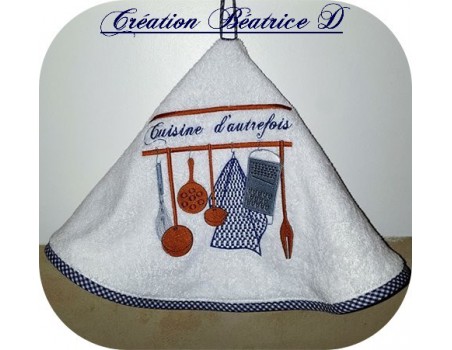 Motif de broderie machine cuisine d'autrefois