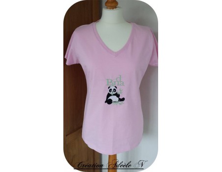 Motif de broderie panda