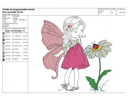 Embroidery design fairy